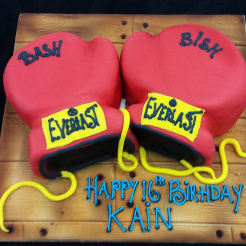 Boxing Gloves Birthday Cake - UK DELIVERY