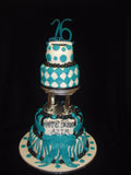 4 Tier Turquoise Birthday Cake
