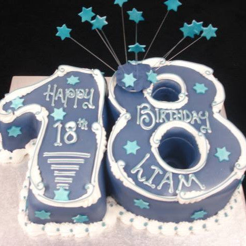 18th for a Boy Numbered Birthday cake celticcakes