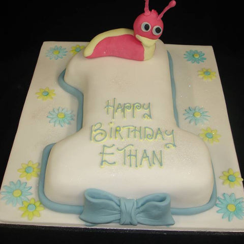 1st Caterpillar Numbered Birthday Cake
