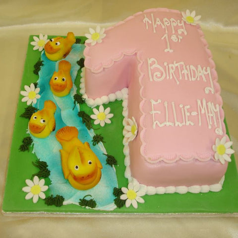1st Ducks Numbered Birthday cake