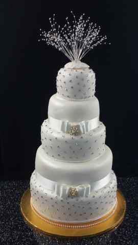 5 Tier Diamante Wedding Cake