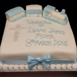 Train Christening Cake