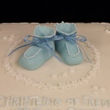 Baby Booties and flowers  Christening Cake