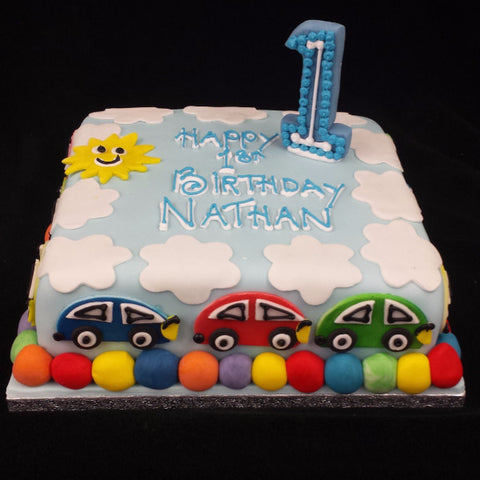 Cars  Birthday Cake - UK DELIVERY