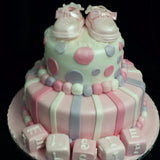 Two Tier Booties Christening Cake