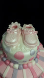 Two Tier Booties Christening Cake