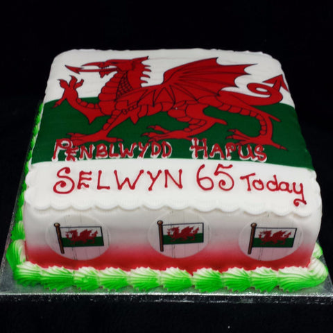 Welsh Flag Birthday Cake - UK DELIVERY