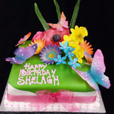 Mixture Of Flowers Birthday Cake