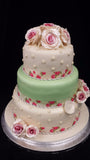 3 Tier Wedding Cake With Roses