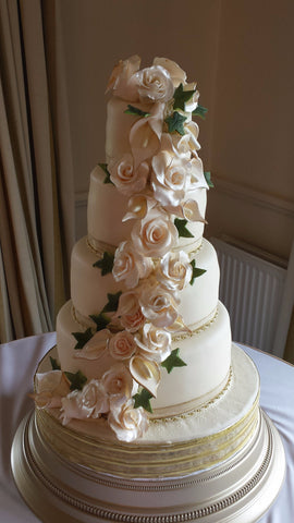 4 Tier Roses & Calla Lillies// Wedding Cake