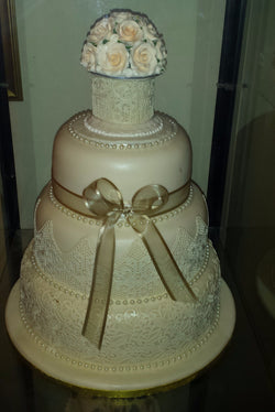 3 Tier Wedding Cake With Elegant Lace