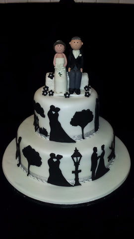 2 Tier Bride & Groom Wedding Cake