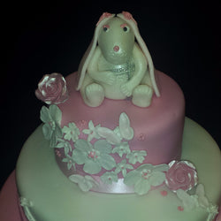 Two Tier Girls Christening Cake