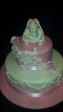 Two Tier Girls Christening Cake