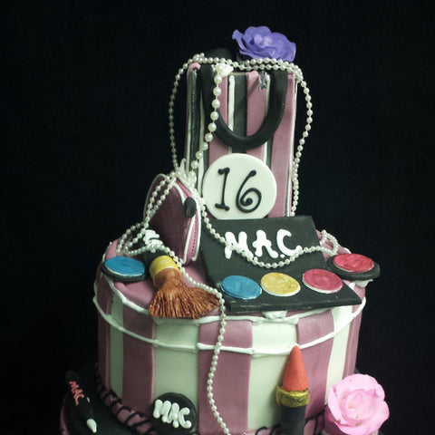 2 Tier Makeup  Birthday Cake
