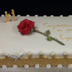 Large Rose Engagement Cake