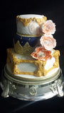 3 Tier Gold Hexagon Cake