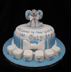 One Tier Baby Shower/Christening Cake