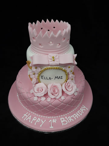 Two Tier Crown Birthday Cake