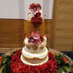 5 Tier Red Rose  Wedding Cake