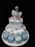 2 Tier Blue Baby Shower Cake