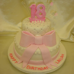 2 Tier Birthday Cake With Large Bow