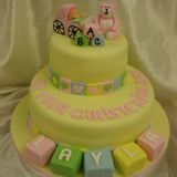 Two Tier Lemon Christening Cake