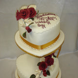 2 Tier Heart Shape Wedding Cake