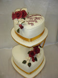 2 Tier Heart Shape Wedding Cake