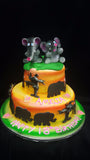 2 Tier  Elephants  Birthday Cake