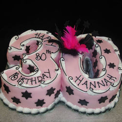 30th Stars Numbered Birthday Cake