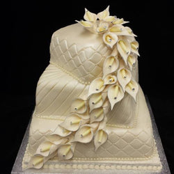 3 Tier  Lillies Wedding Cake