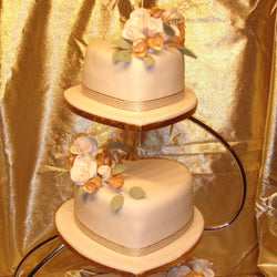 3 Tier Heart Shaped  Wedding Cake