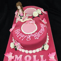 Childrens Pink 8th Birthday Cake
