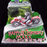 2 Tier Motor Bike Birthday Cake