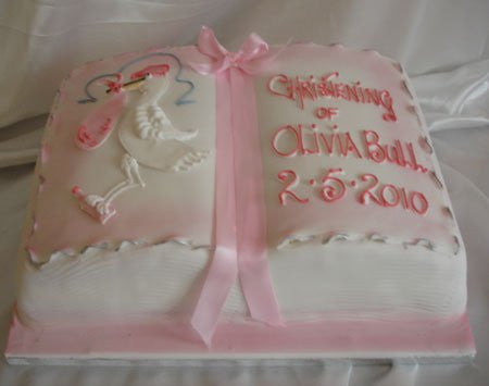 Christening Book with stork