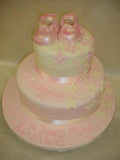Two Tier Christening Cake with small flowers