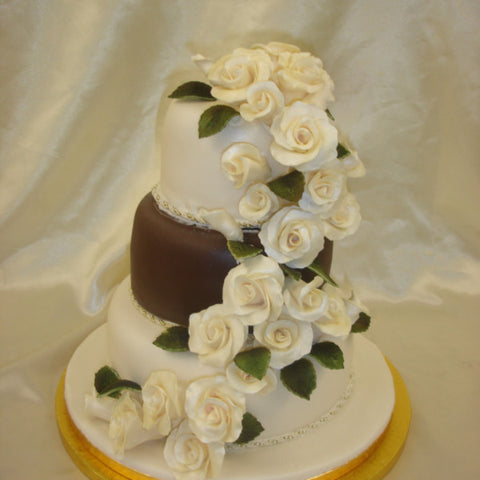 Smaller 3 Tier Roses  Wedding Cake
