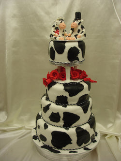 4 Tier Cow Wedding Cake