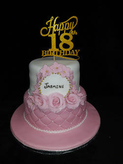 Two Tier Elegant 18th Birthday Cake