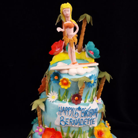 3 Tier Hawaii Birthday Cake