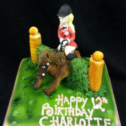 Horse and Jockey Birthday Cake