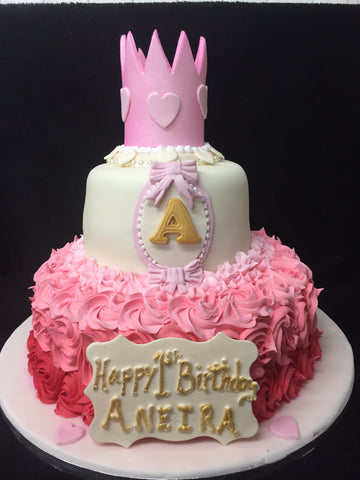 2 Tier Crown  Children's  Birthday Cake