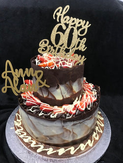 2 Tier Chocolate Wrap Birthday Cake