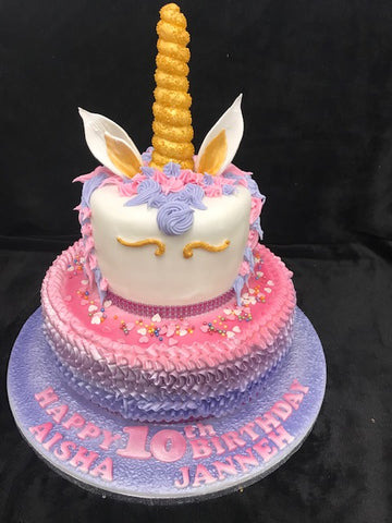 Two  Tier  Unicorn  Birthday Cake