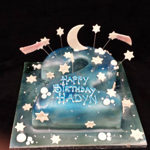 2nd Birthday Stars  Numbered Birthday Cake