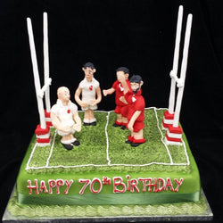 Rugby Pitch Birthday Cake