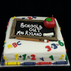 Schools Out Childrens Birthday Cake