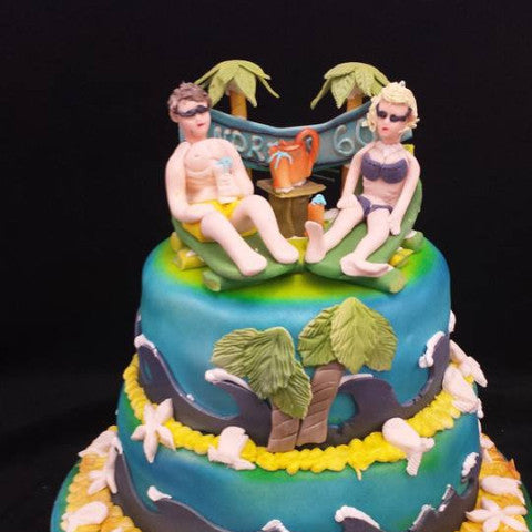 Sun Bather 2 Tier Birthday Cake